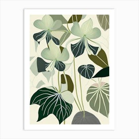 Mayapple Wildflower Modern Muted Colours 1 Art Print