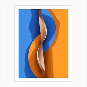 Blue And orange Spiral 1 Art Print