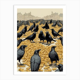 Crows In The Street Art Print