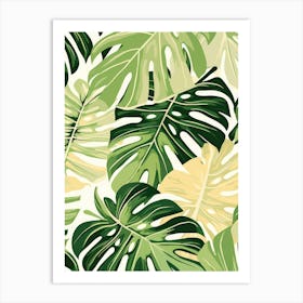 Seamless Tropical Leaves Pattern Art Print