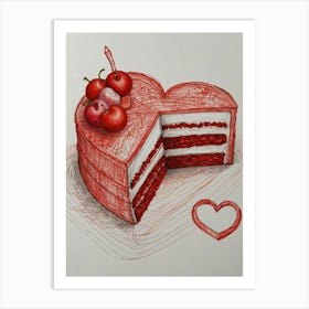 Red Velvet Cake Art Print