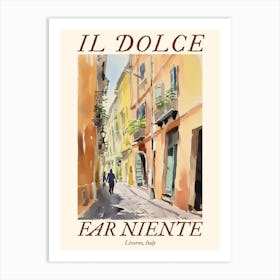 Il Dolce Far Niente Livorno, Italy Watercolour Streets 1 Poster Art Print