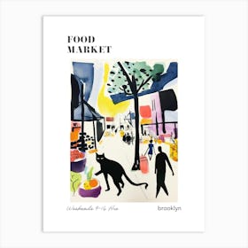 The Food Market In Brooklyn 2 Illustration Poster Art Print