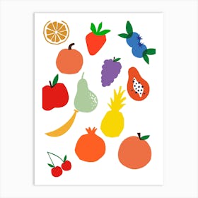 Fruit Set Vector Art Print