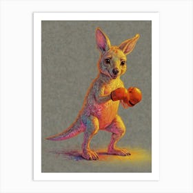 Kangaroo Boxing 3 Art Print