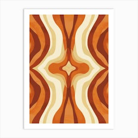 Abstract Orange And White Pattern 1 Art Print