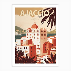 Ajaccio Corisca Retro Art Print