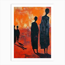 Silhouettes Of African Women Art Print