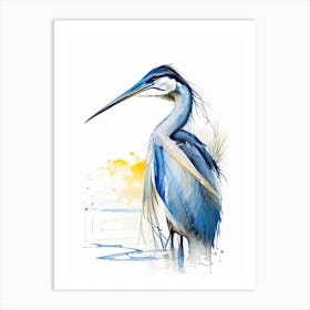 Great Blue Heron Impressionistic 1 Art Print