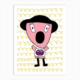 Surprised Girl Art Print