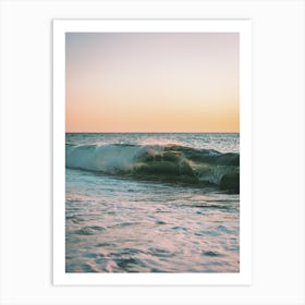 Waves At Sunset Art Print