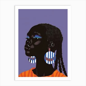 African Woman With Earrings 14 Art Print