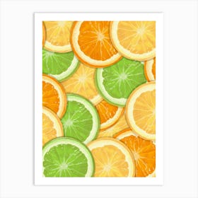 Orange Slices Seamless Pattern Art Print