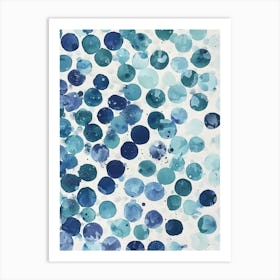 Blue Polka Dots Art Print