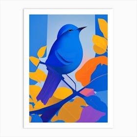 Bluebird Pop Matisse Bird Art Print