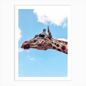 Polkadots Giraffe Head Art Print