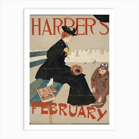 Harper's February , Edward Penfield Art Print