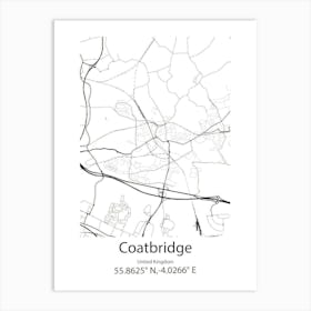 Coatbridge,United Kingdom Minimalist Map Art Print