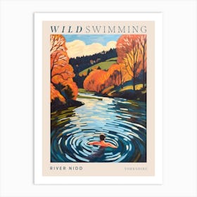 Wild Swimming At River Nidd Yorkshire 1 Poster Art Print