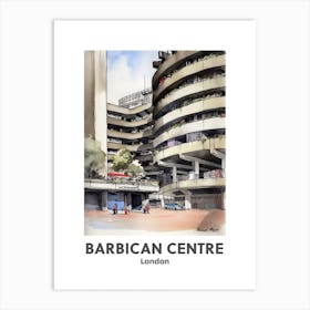 Barbican Centre, London 1 Watercolour Travel Poster Art Print
