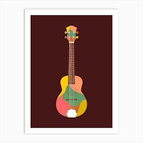 Cak Tenor/Banjo Keroncong Musical Instrument in Colorful Illustration Art Print