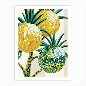 Mosaic Pineapples Art Print