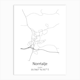 Norrtalje,Sweden Minimalist Map Art Print