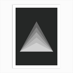 Grey Monochrome Triangle Art Print