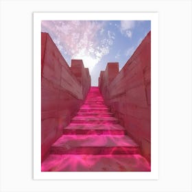 Pink Stairs Art Print