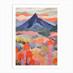 Mount Fuji Japan 1 Colourful Mountain Illustration Art Print