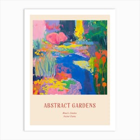 Colourful Gardens Monets Garden Usa 1 Red Poster Art Print