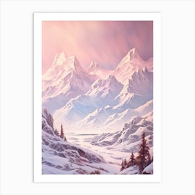 Dreamy Winter Painting Aoraki Mount Cook National Park New Zealand 4 Art Print