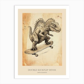 Ankylosaurus Vintage Dinosaur Poster 1 Art Print