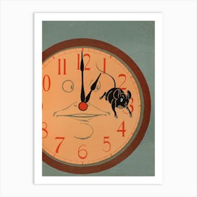 Hickory Dickory Dock Vintage Clock Poster Art Print