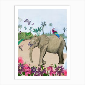 Elephant In Thailand Art Print