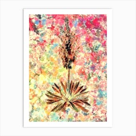 Impressionist Adam's Needle Botanical Painting in Blush Pink and Gold n.0030 Art Print