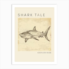 Greenland Shark Vintage Illustration 3 Poster Art Print