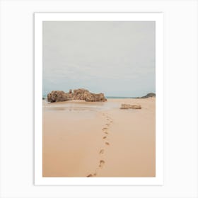 Footprints On The Beach Art Print