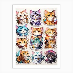 Cute smal cats Art Print