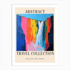 Abstract Travel Collection Poster Victoria Falls Zambia Zimbabwe 2 Art Print