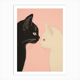 Black And White Cats Art Print