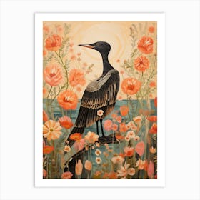 Cormorant 2 Detailed Bird Painting Art Print