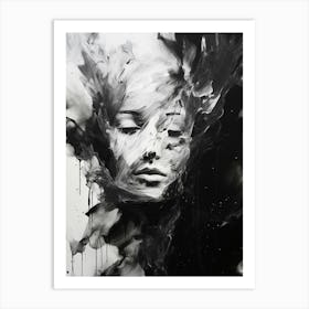 Silence Abstract Black And White 11 Art Print