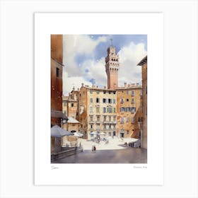 Siena, Tuscany, Italy 1 Watercolour Travel Poster Art Print