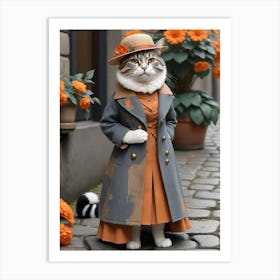 Victorian Cat 5 Art Print