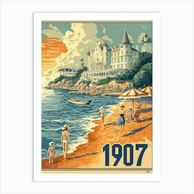 Aihrgdesign A Vintage Poster Of A Seaside Resort In 1907 With 6528dfe7 1266 4398 80cf B5b58bb83bd5 3 Art Print