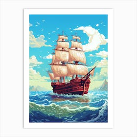 Sailing Ship In The Sea 3 Art Print