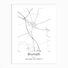 Brumath,France Minimalist Map Art Print