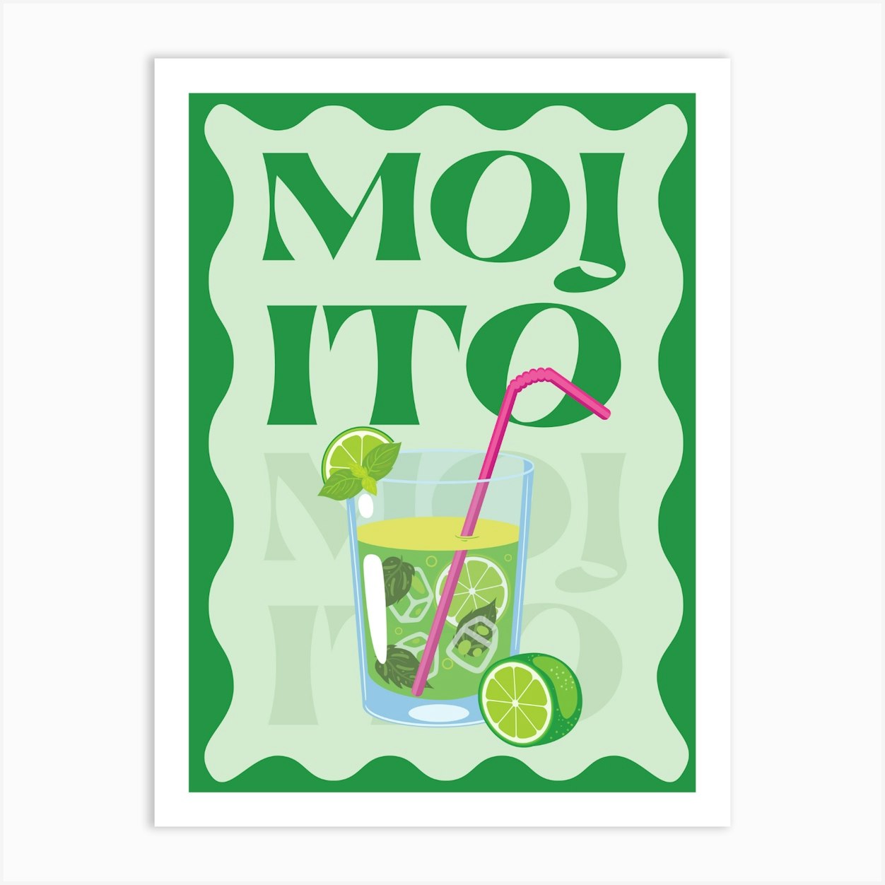 Mojito Cocktail Print Poster