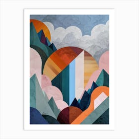 Abstract Mountain Painting 1 Art Print